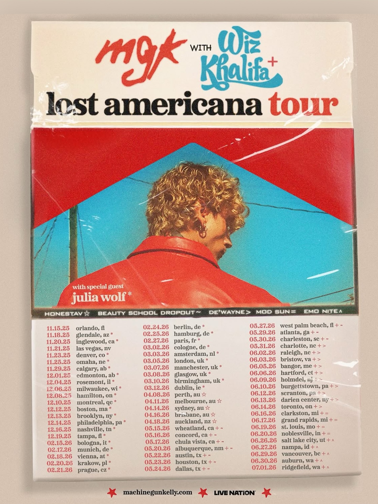 Mod Sun MGK: Lost Americana Tour Poster 2026